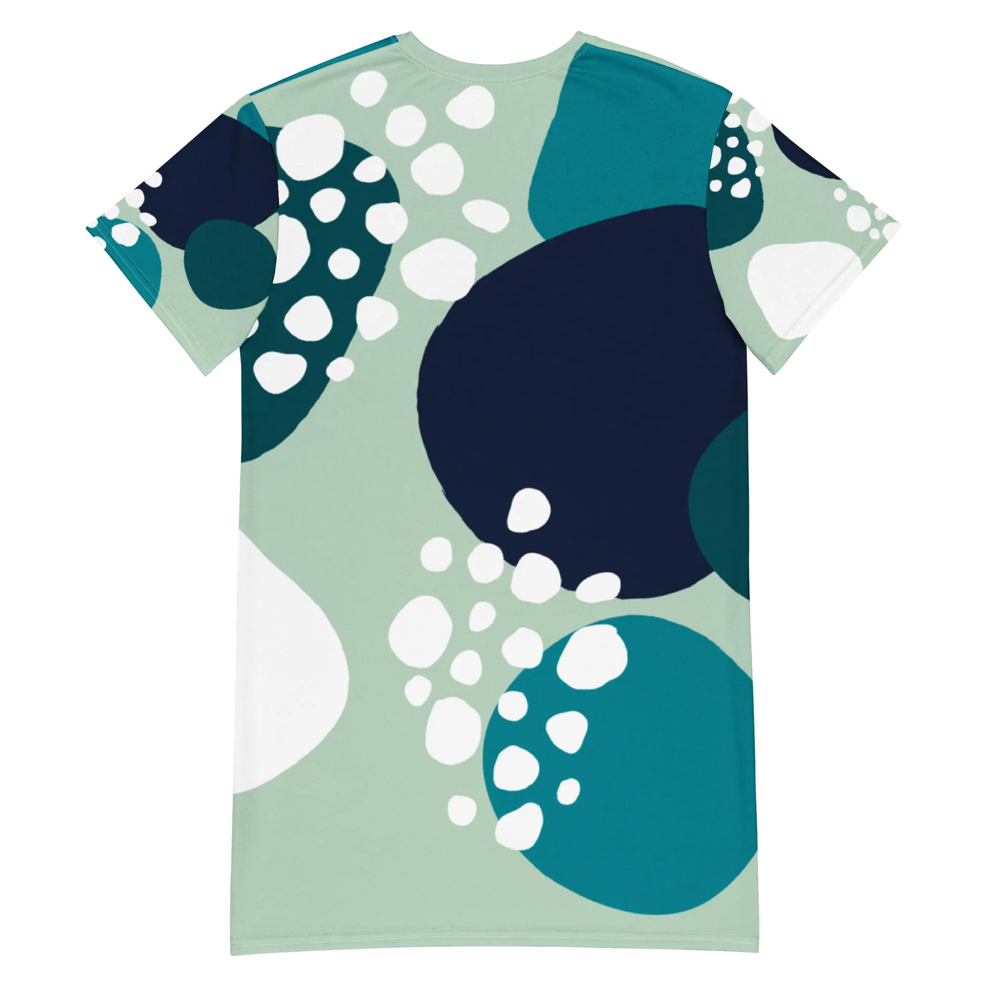 Vestito t-shirt da donna verde con cerchi