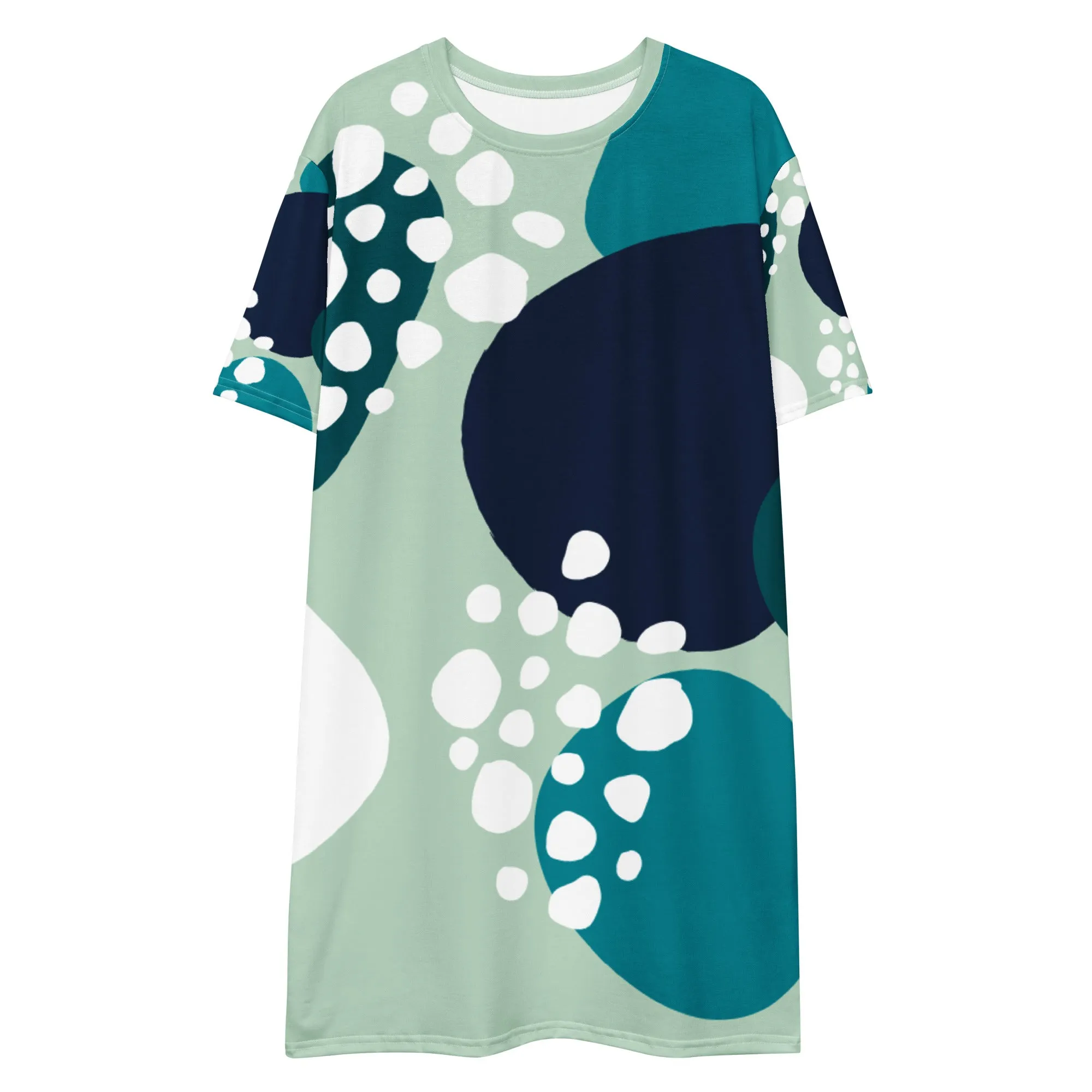 Vestito t-shirt da donna verde con cerchi