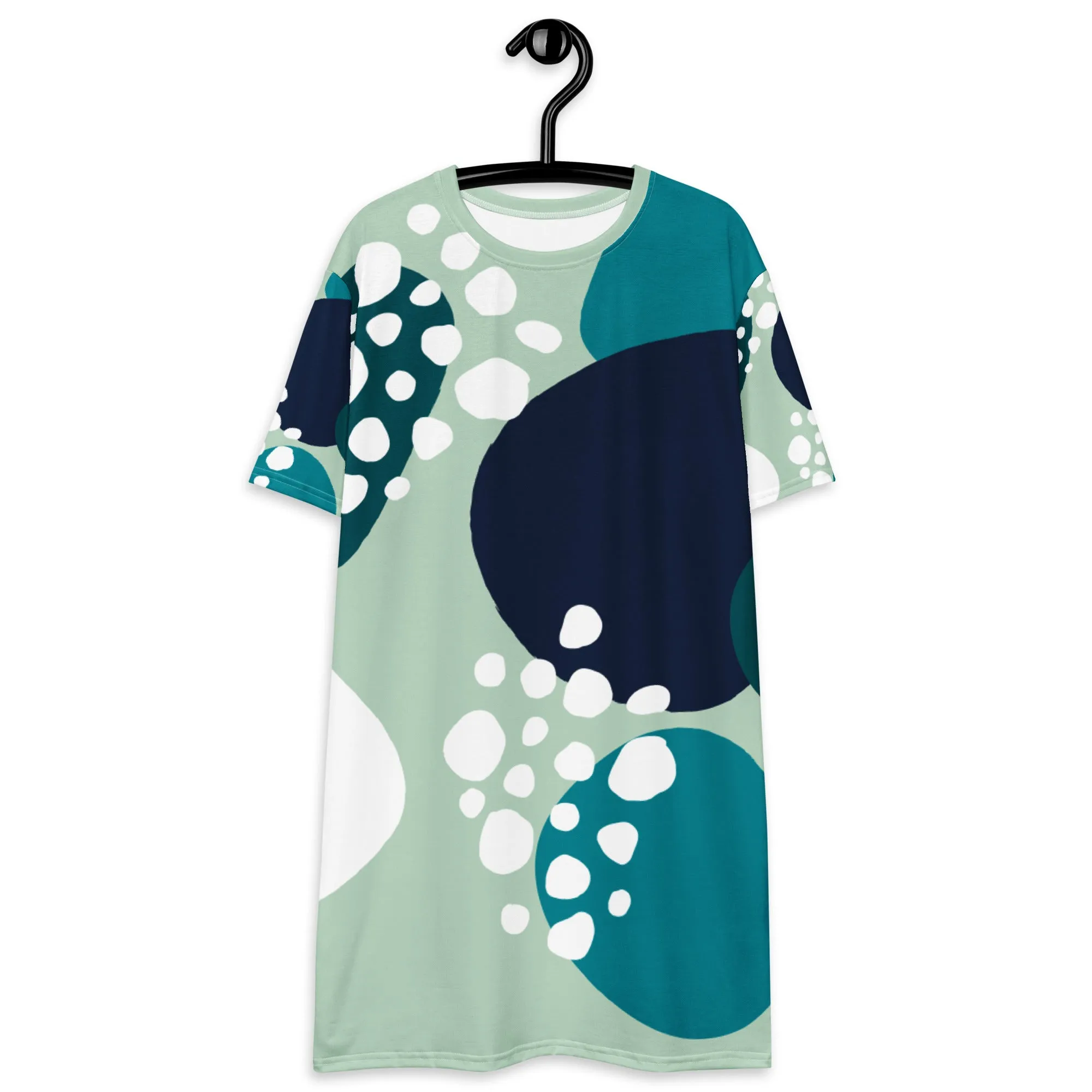 Vestito t-shirt da donna verde con cerchi
