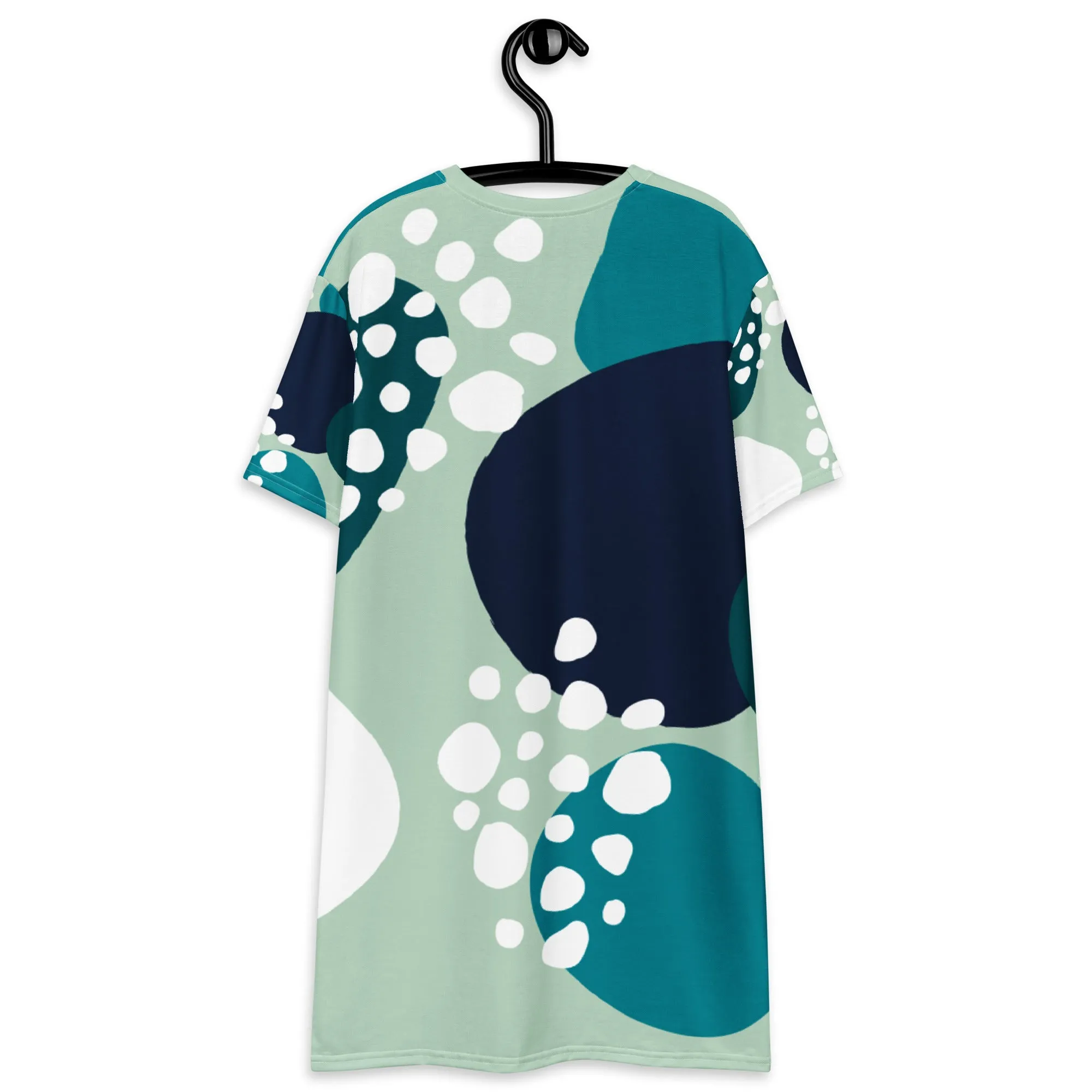 Vestito t-shirt da donna verde con cerchi