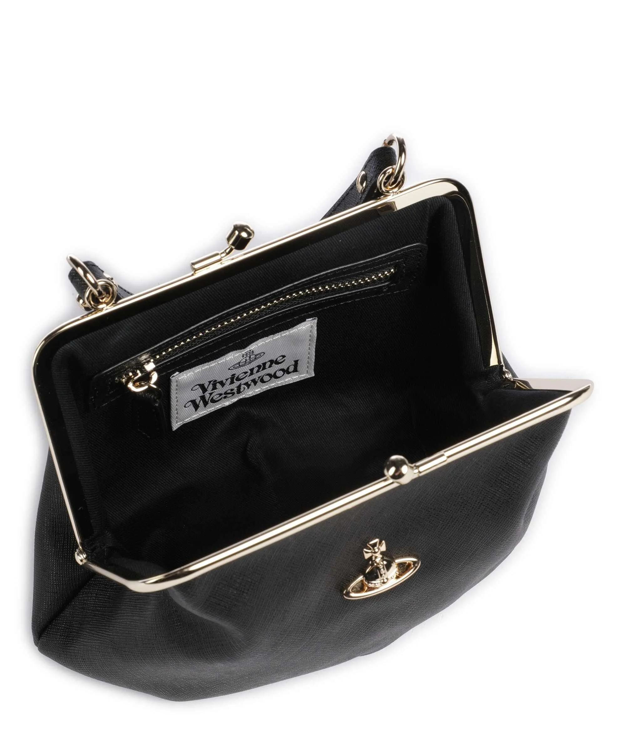  Vivienne Westwood Granny Saffiano Frame Borsa a tracolla pelle di vacchetta saffiano nero  