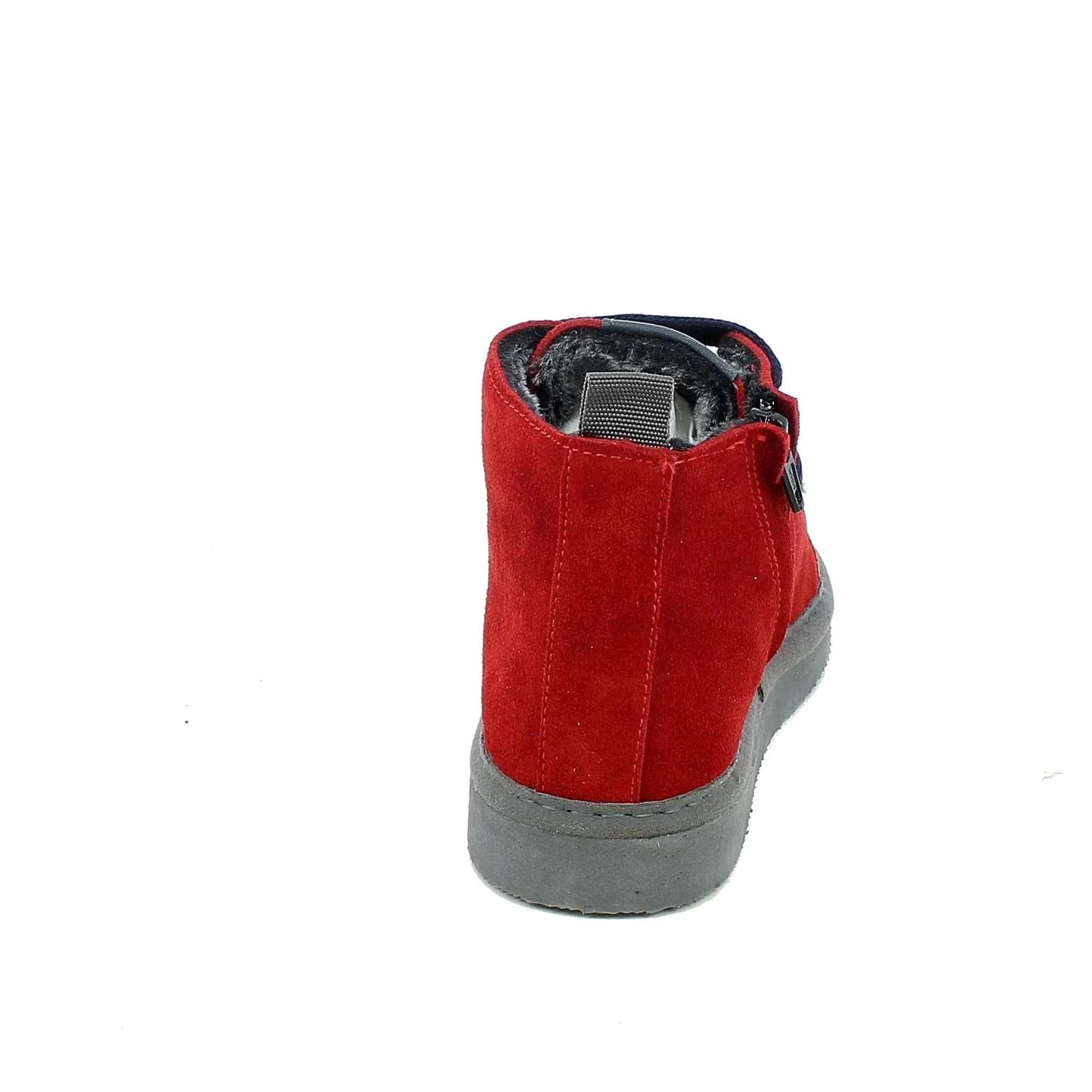 Wave  Sneaker in camoscio rosso con lacci blu 